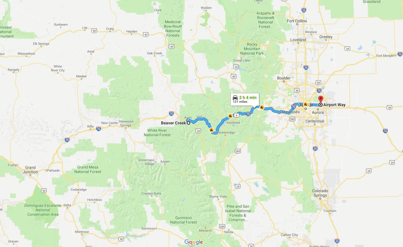 breckenridge to denver airport