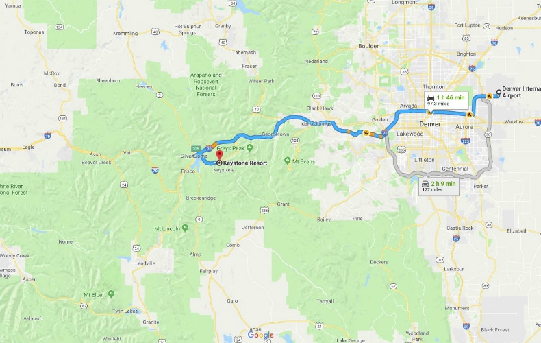 Keystone Colorado (US) Location, Map and Directions