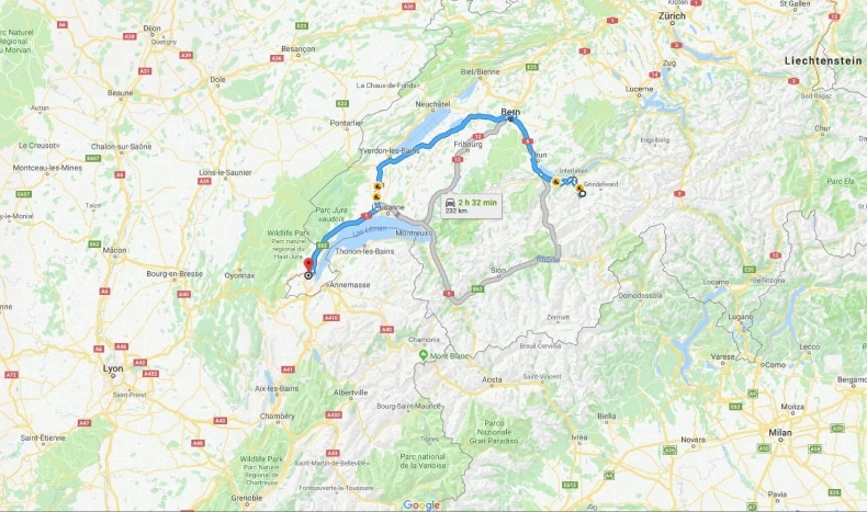 Geneva Airport To Wengen Map SkiBookings.com