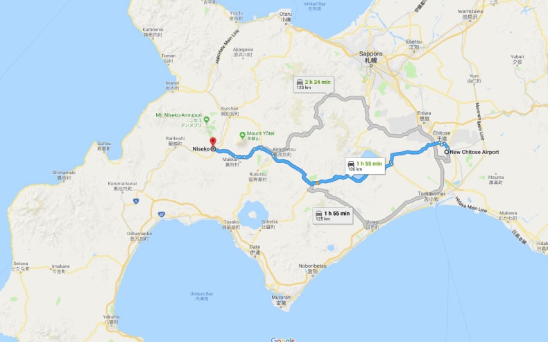 Niseko To New Chitose Airport Map SkiBookings.com